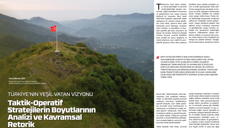 TÜRKİYE’NİN YEŞİL VATAN VİZYONU Taktik-Operatif Stratejilerin Boyutlarının Analizi ve Kavramsal Retorik