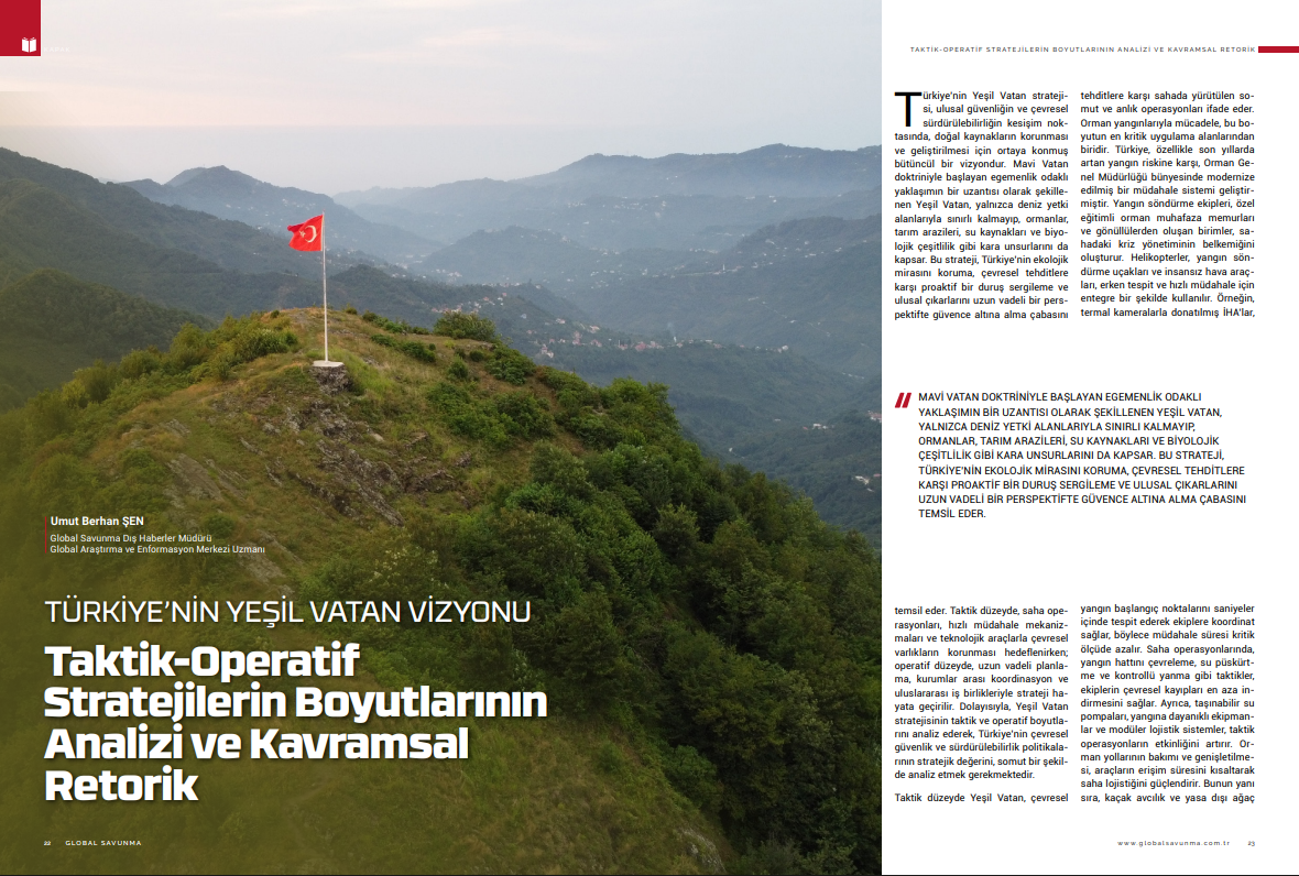 TÜRKİYE’NİN YEŞİL VATAN VİZYONU Taktik-Operatif Stratejilerin Boyutlarının Analizi ve Kavramsal Retorik