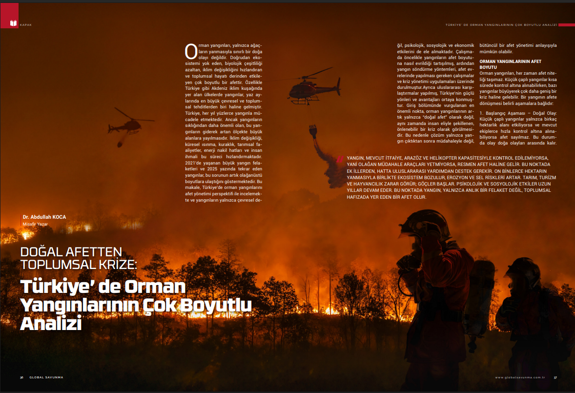 DOĞAL AFETTEN TOPLUMSAL KRİZE: Türkiye’ de Orman Yangınlarının Çok Boyutlu Analizi