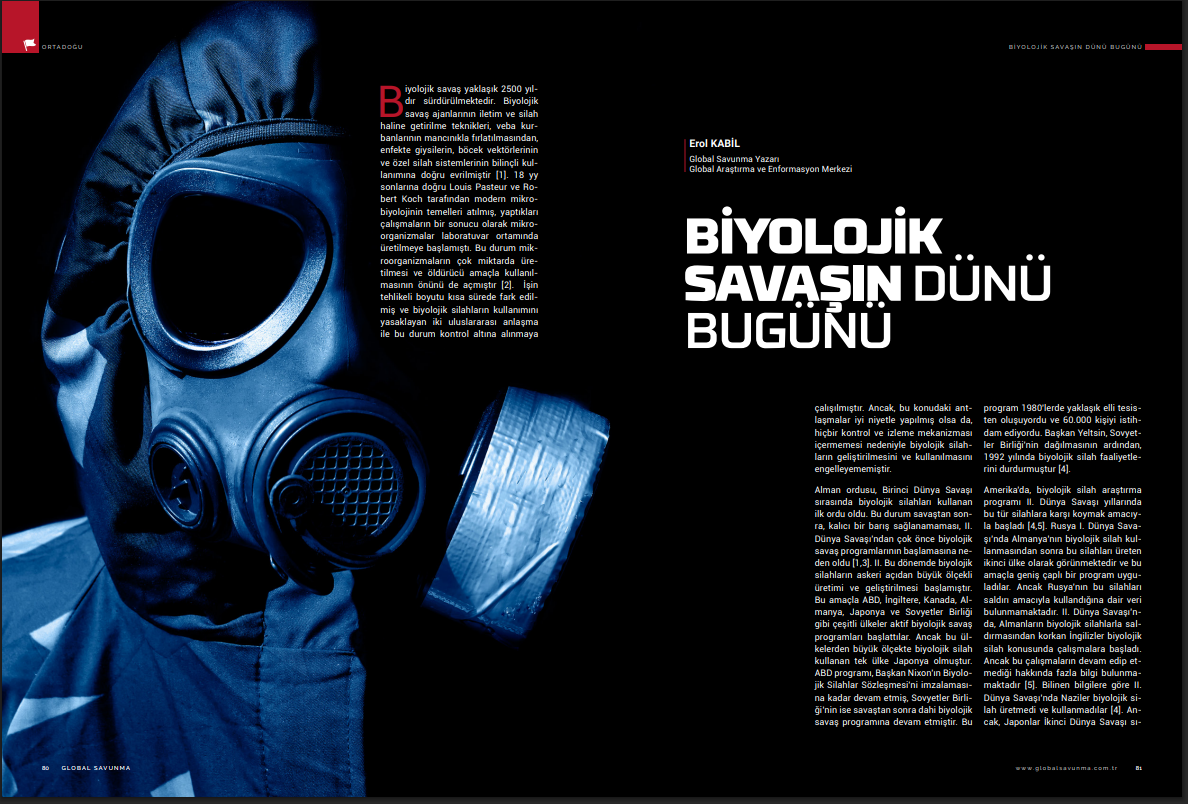 BİYOLOJİK SAVAŞIN DÜNÜ BUGÜNÜ